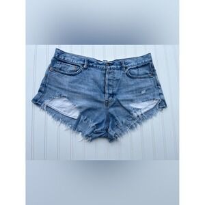 We The Free Size 31 Distressed Denim Cutoff Shorts 100% Cotton Boho Festival
